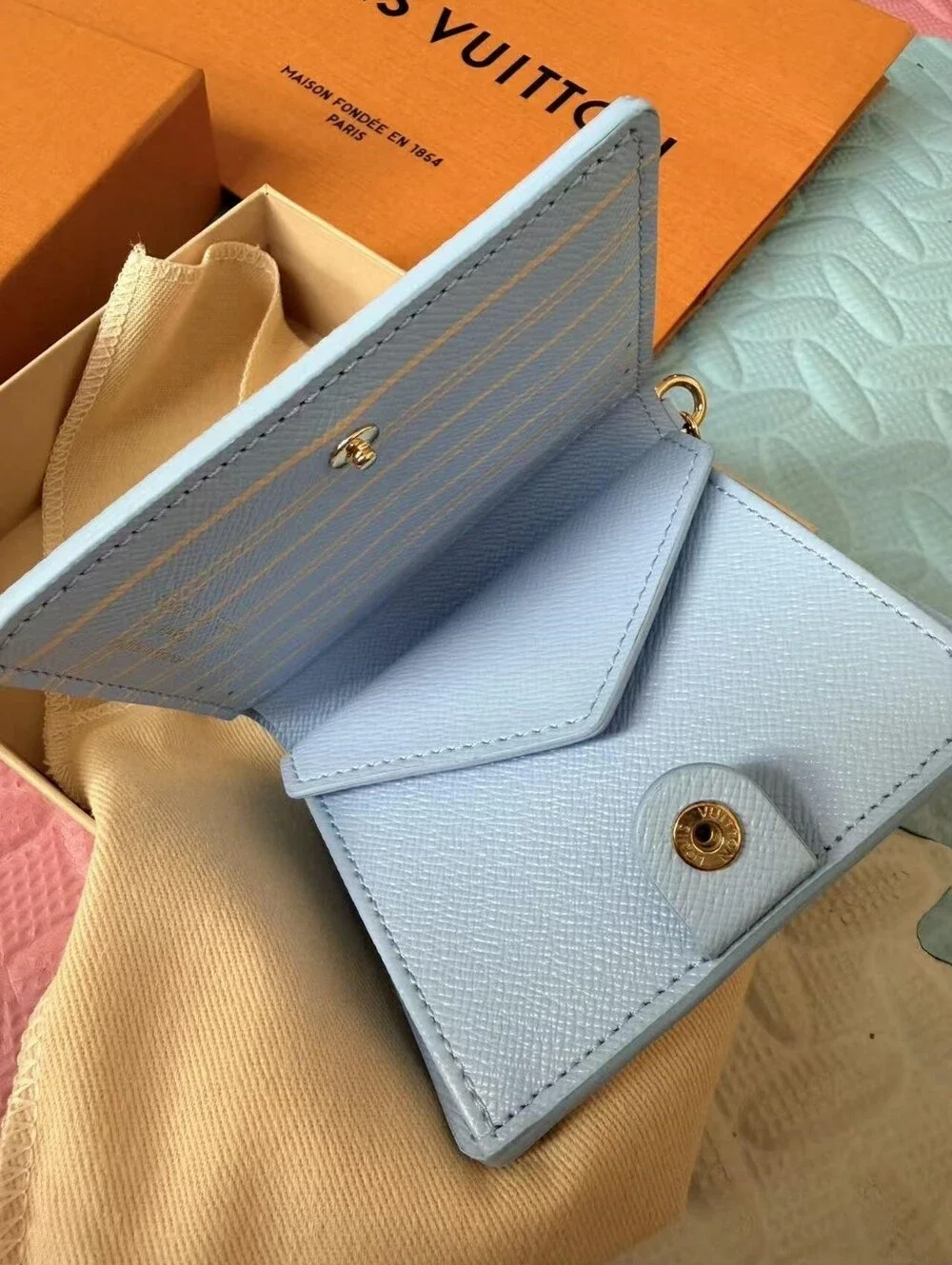 Louis Vuitton Light Blue Charms Pocket Wallet